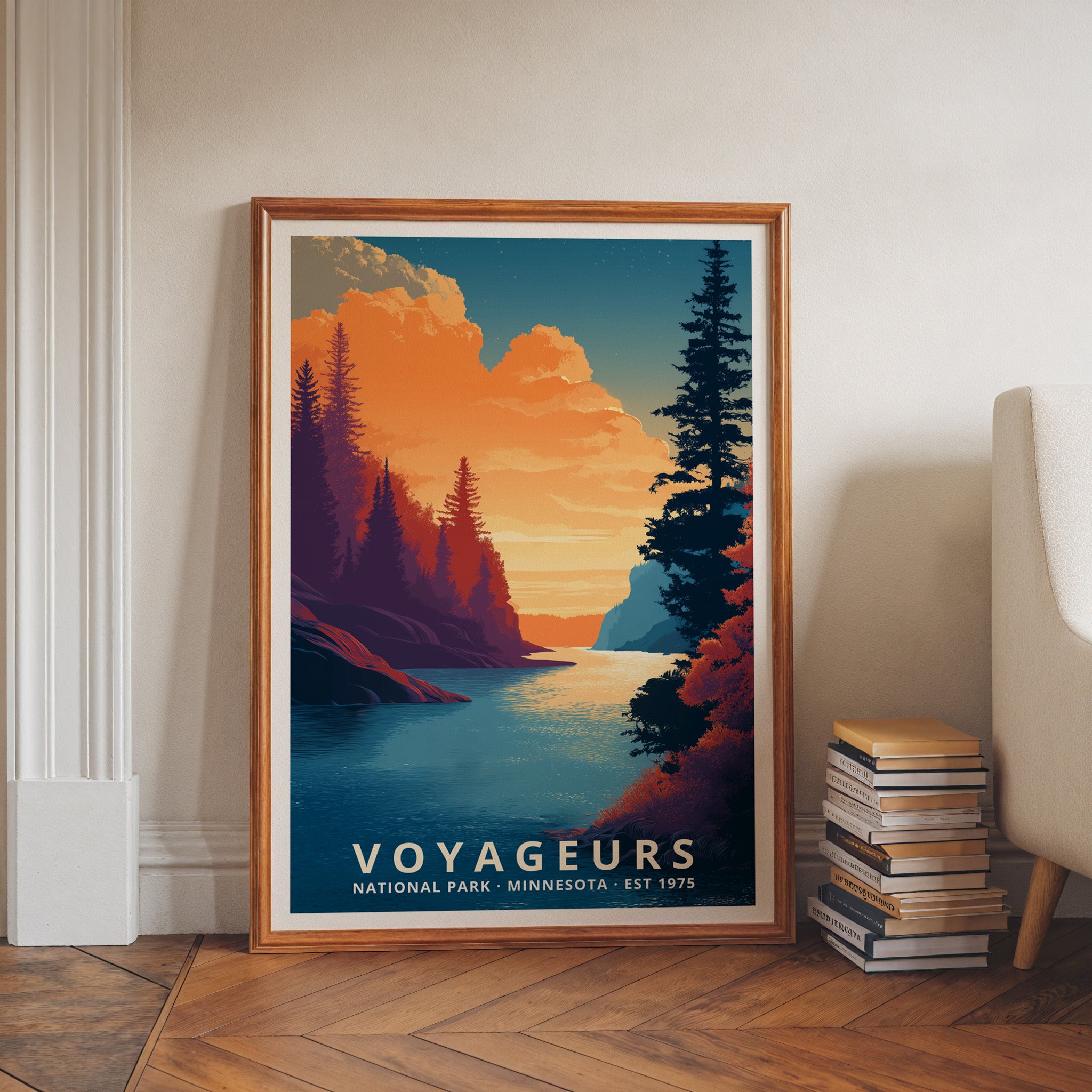 Voyageurs National Park Retro Art Print