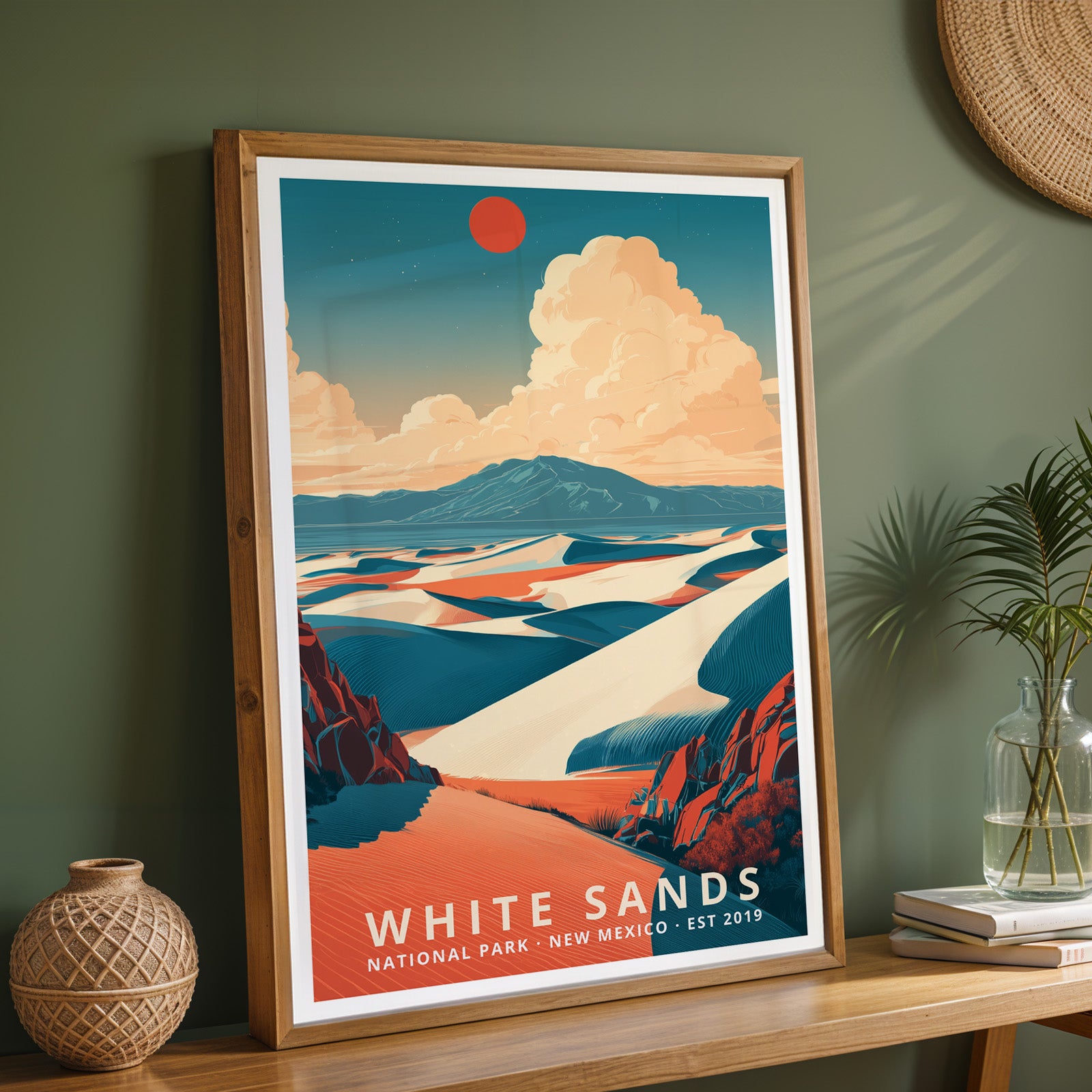 White Sands National Park Retro Art Print