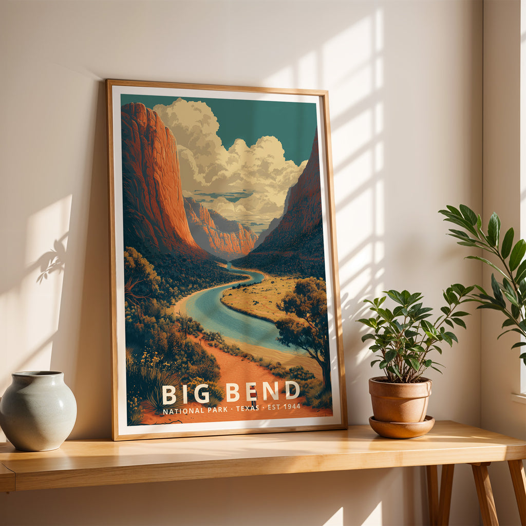 Big Bend National Park Retro Art Print