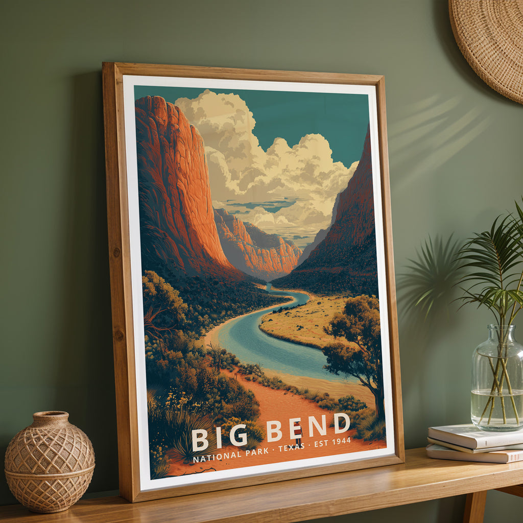 Big Bend National Park Retro Art Print