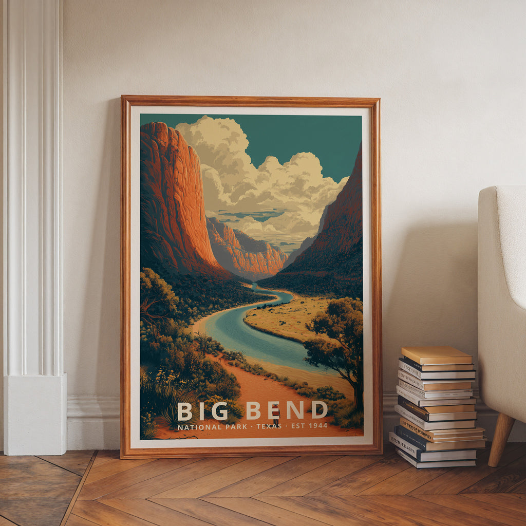 Big Bend National Park Retro Art Print