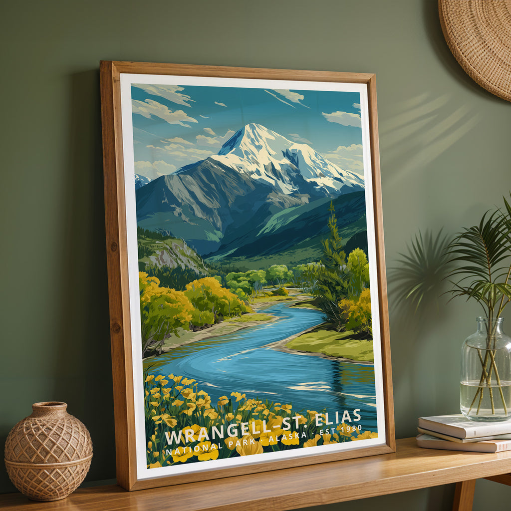Wrangell–St. Elias National Park Retro Art Print