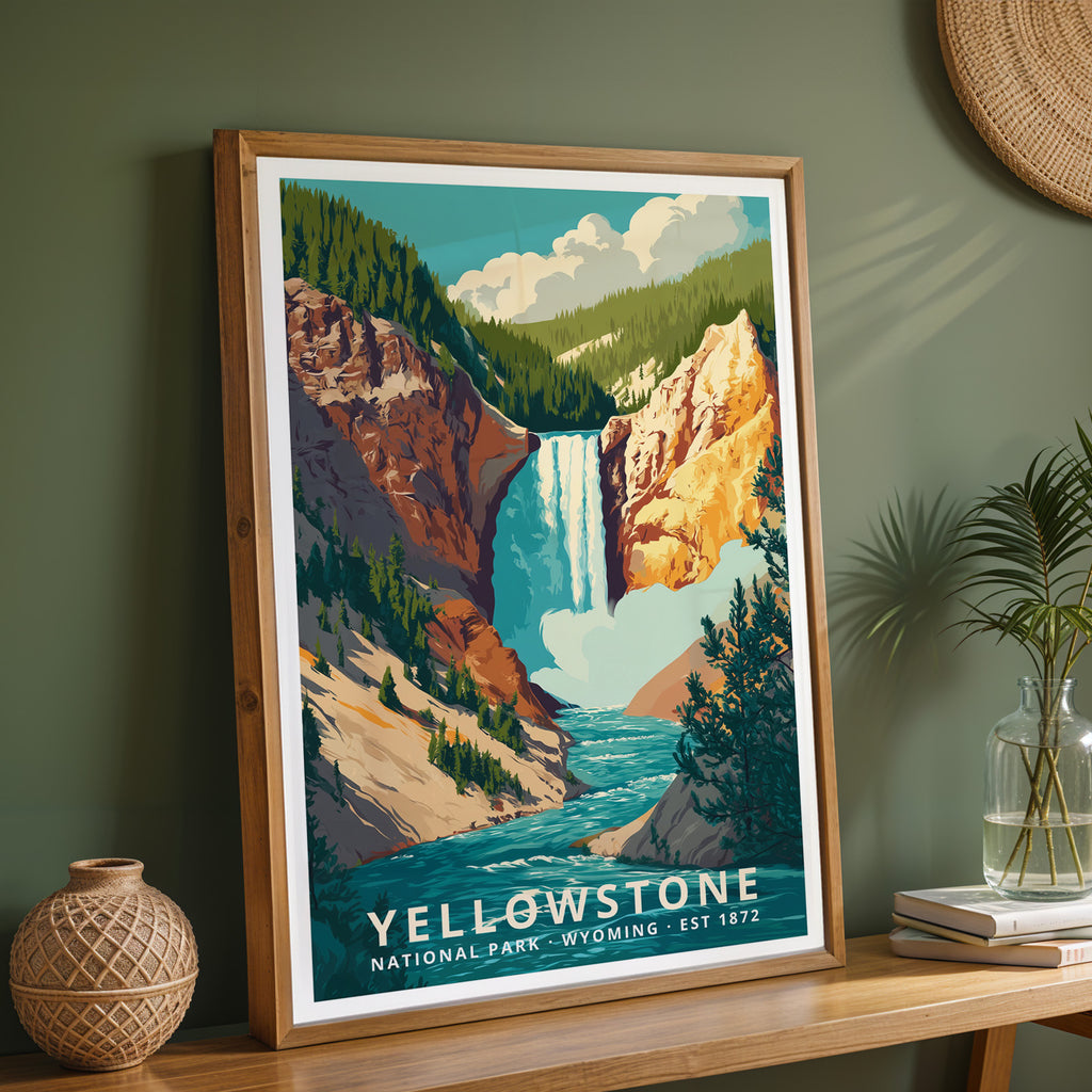 Yellowstone National Park Retro Art Print