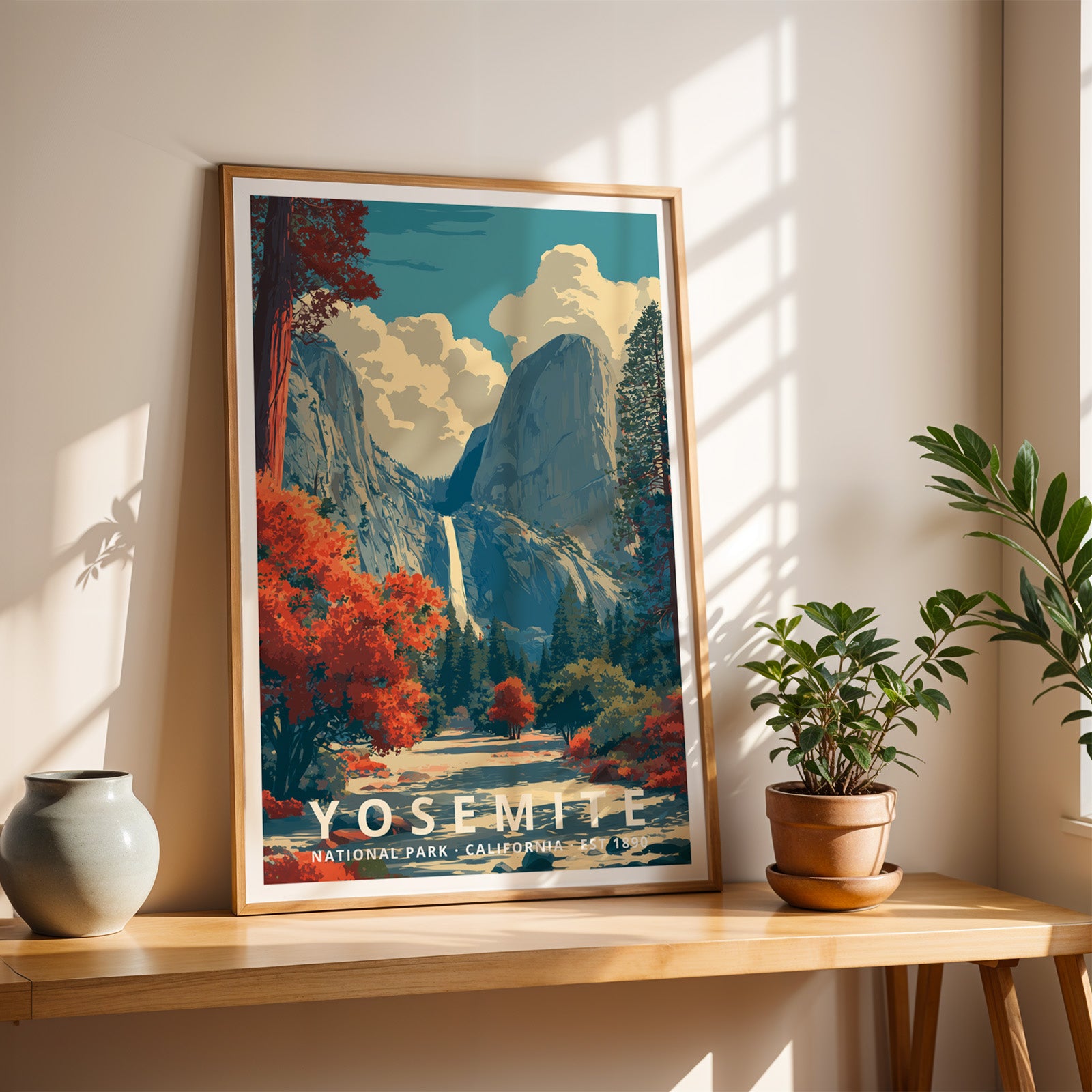 Yosemite National Park Retro Art Print