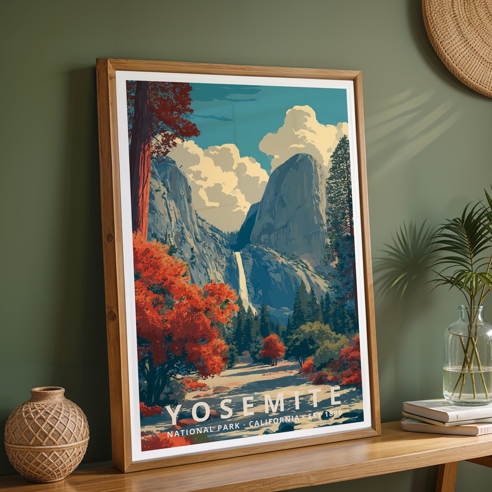 Yosemite National Park Retro Art Print
