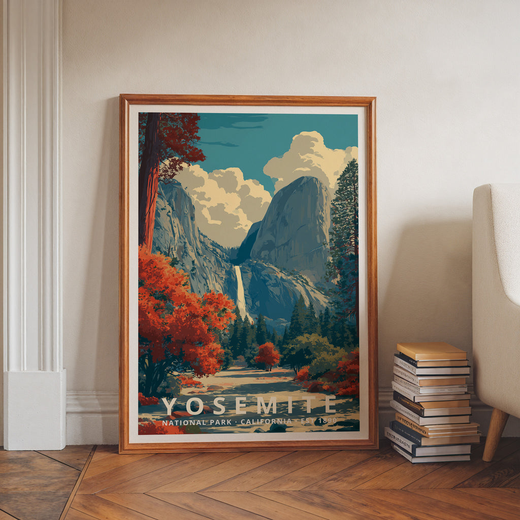 Yosemite National Park Retro Art Print