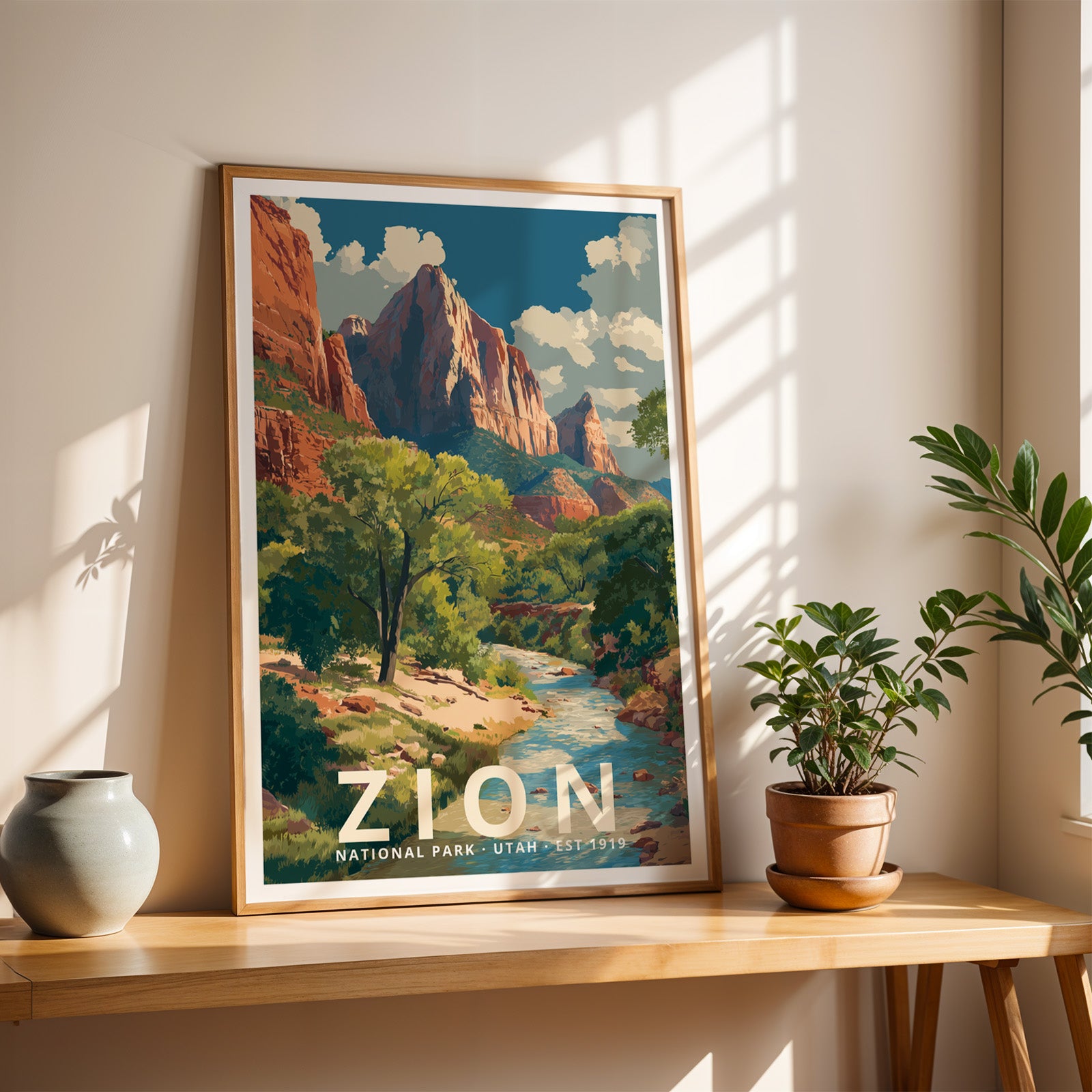 Zion National Park Retro Art Print