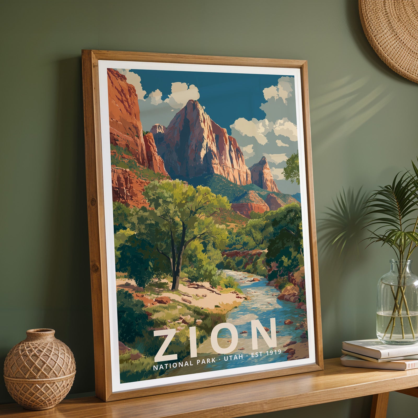 Zion National Park Retro Art Print