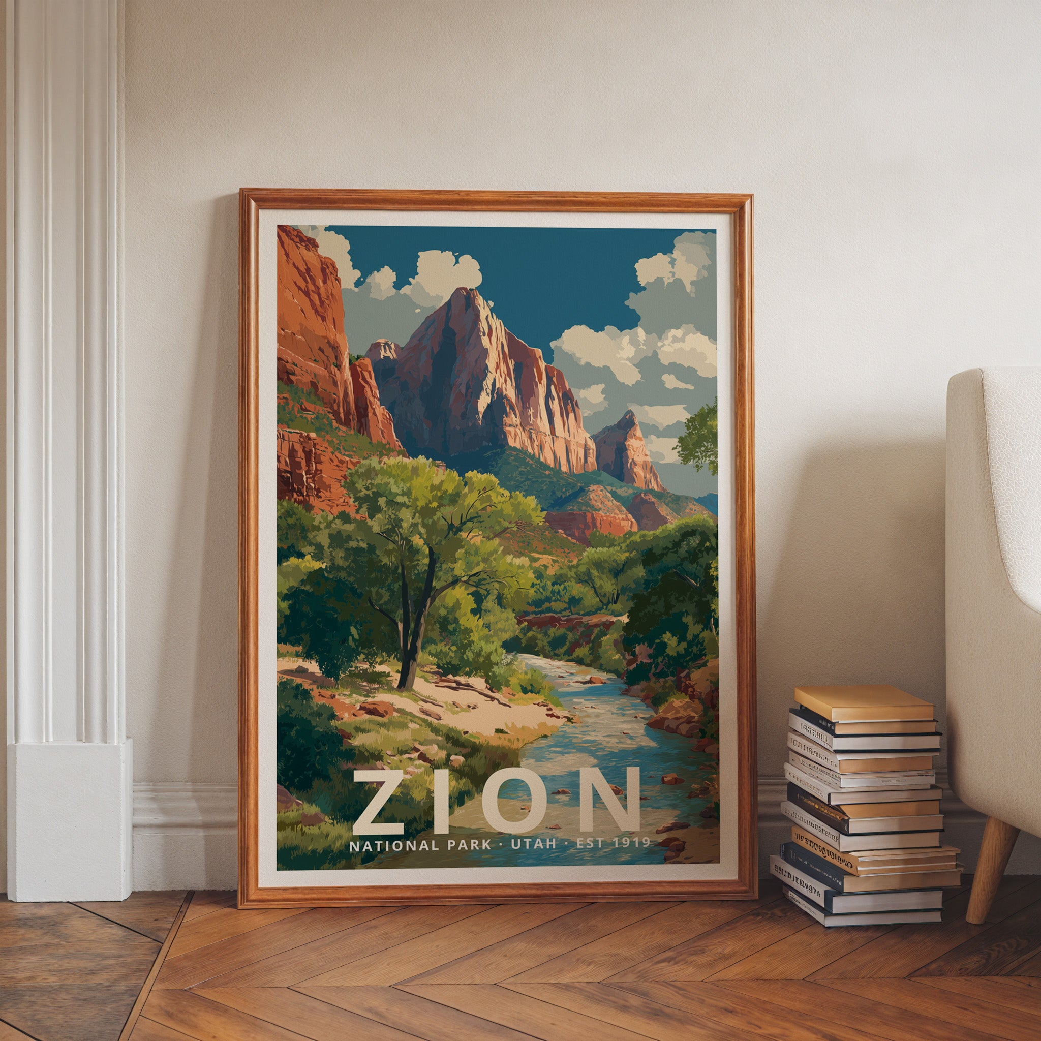 Zion National Park Retro Art Print