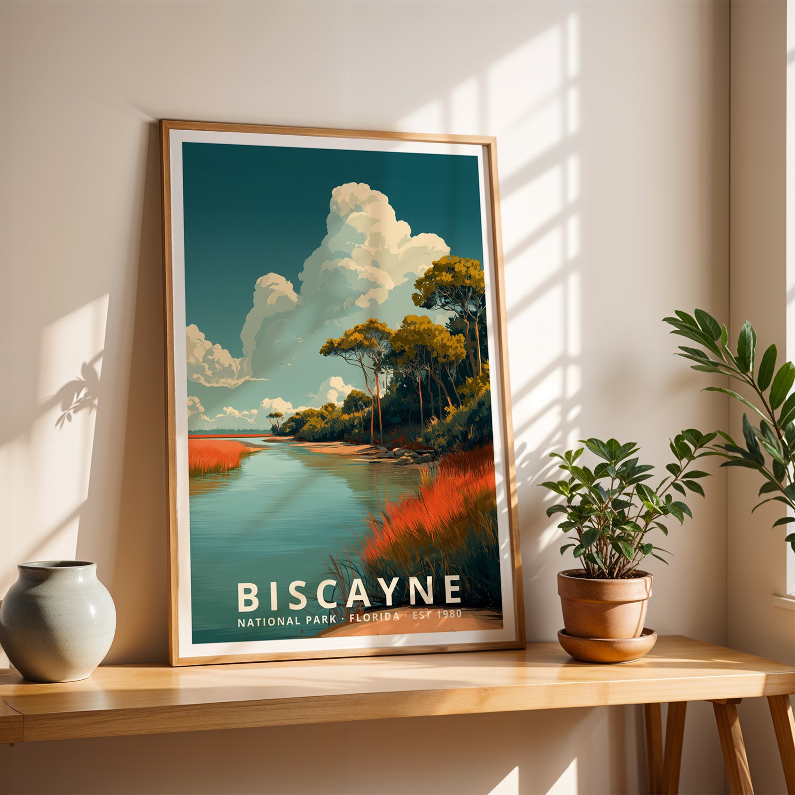 Biscayne National Park Retro Art Print