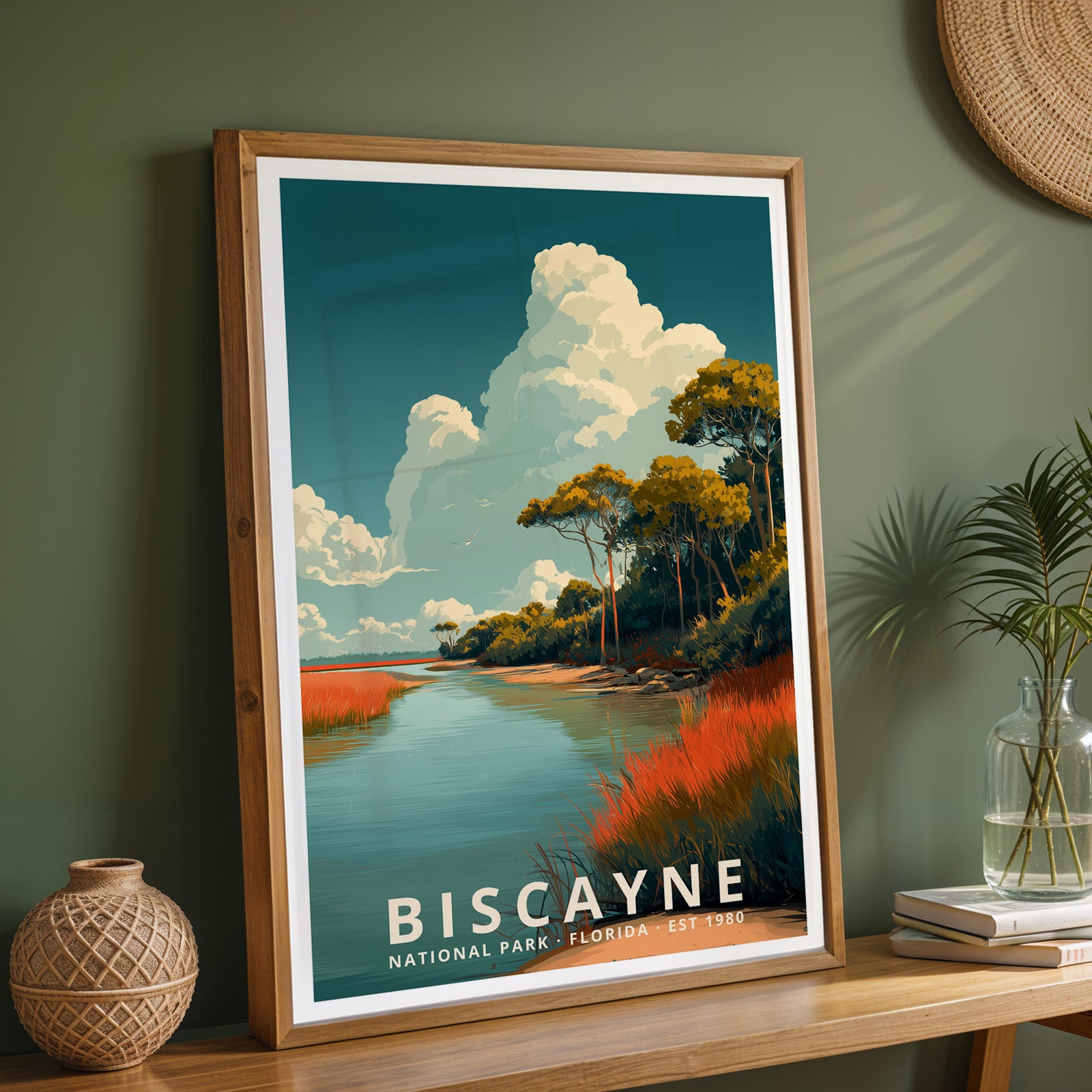 Biscayne National Park Retro Art Print