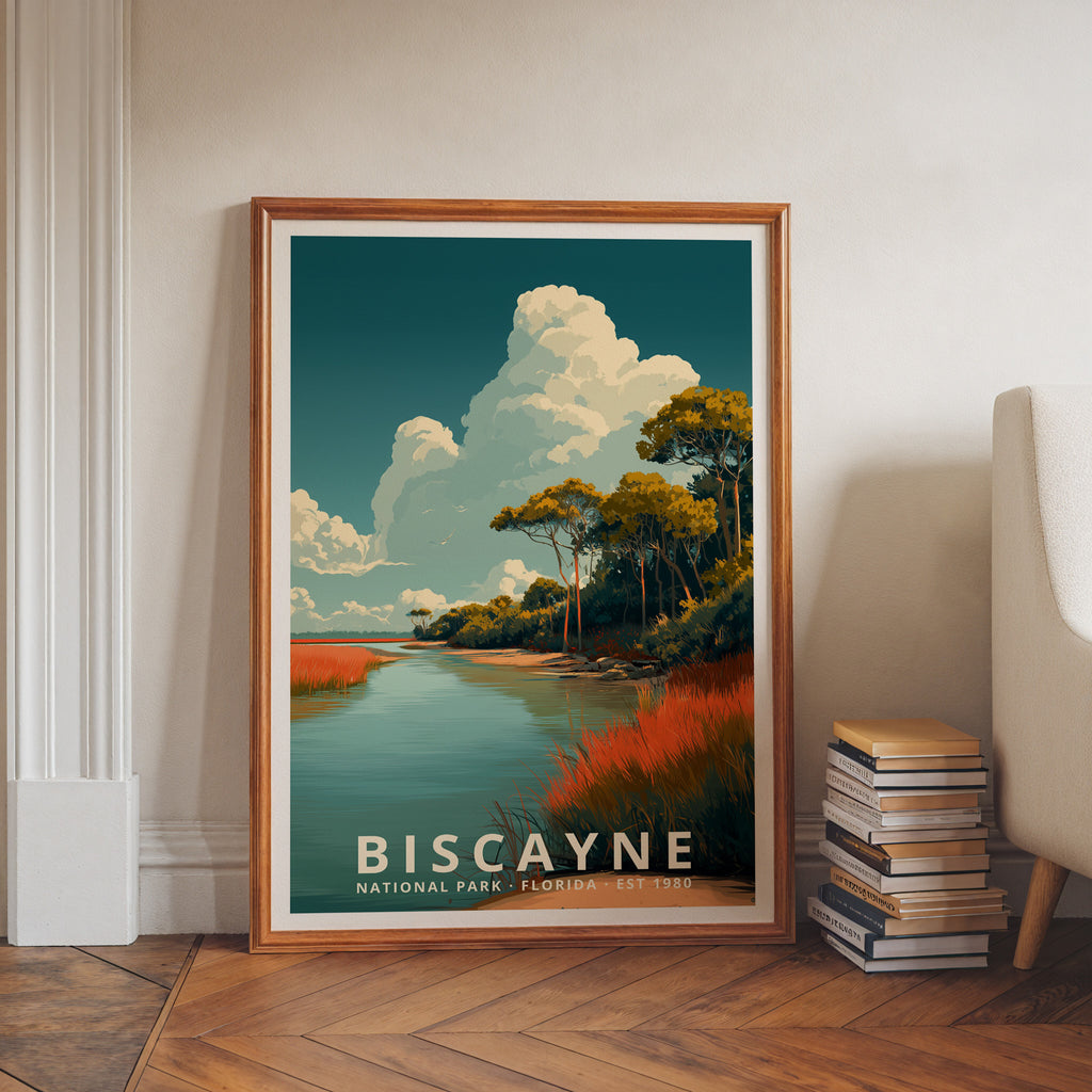Biscayne National Park Retro Art Print