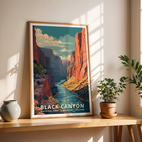 Black Canyon of the Gunnison National Park Retro Art Print