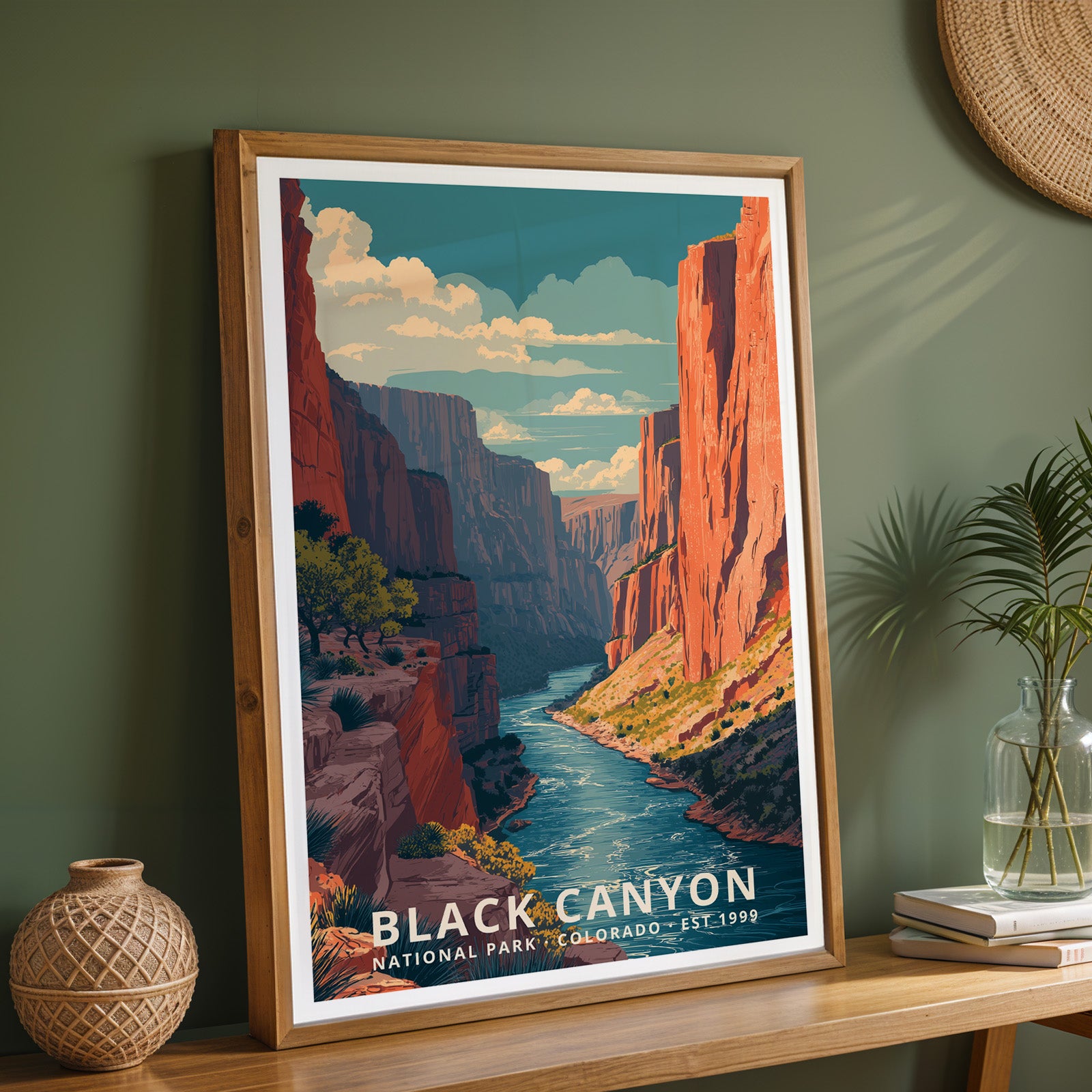 Black Canyon of the Gunnison National Park Retro Art Print