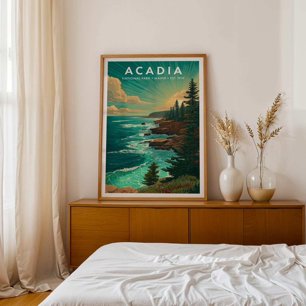 Retro Acadia National Park Print