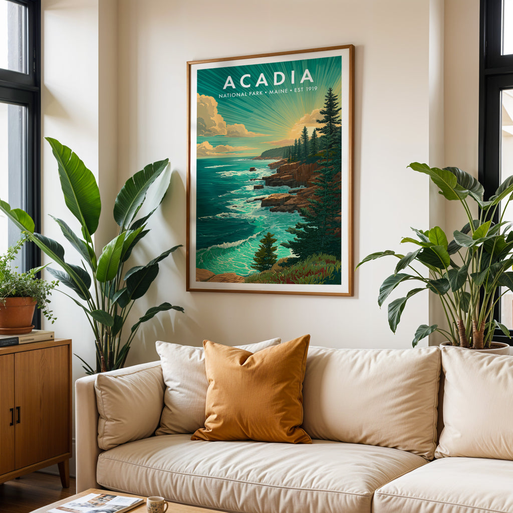 Retro Acadia National Park Print