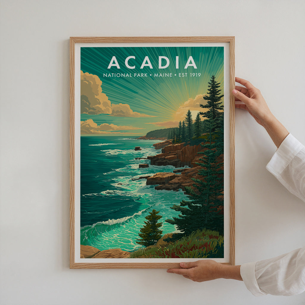 Retro Acadia National Park Print