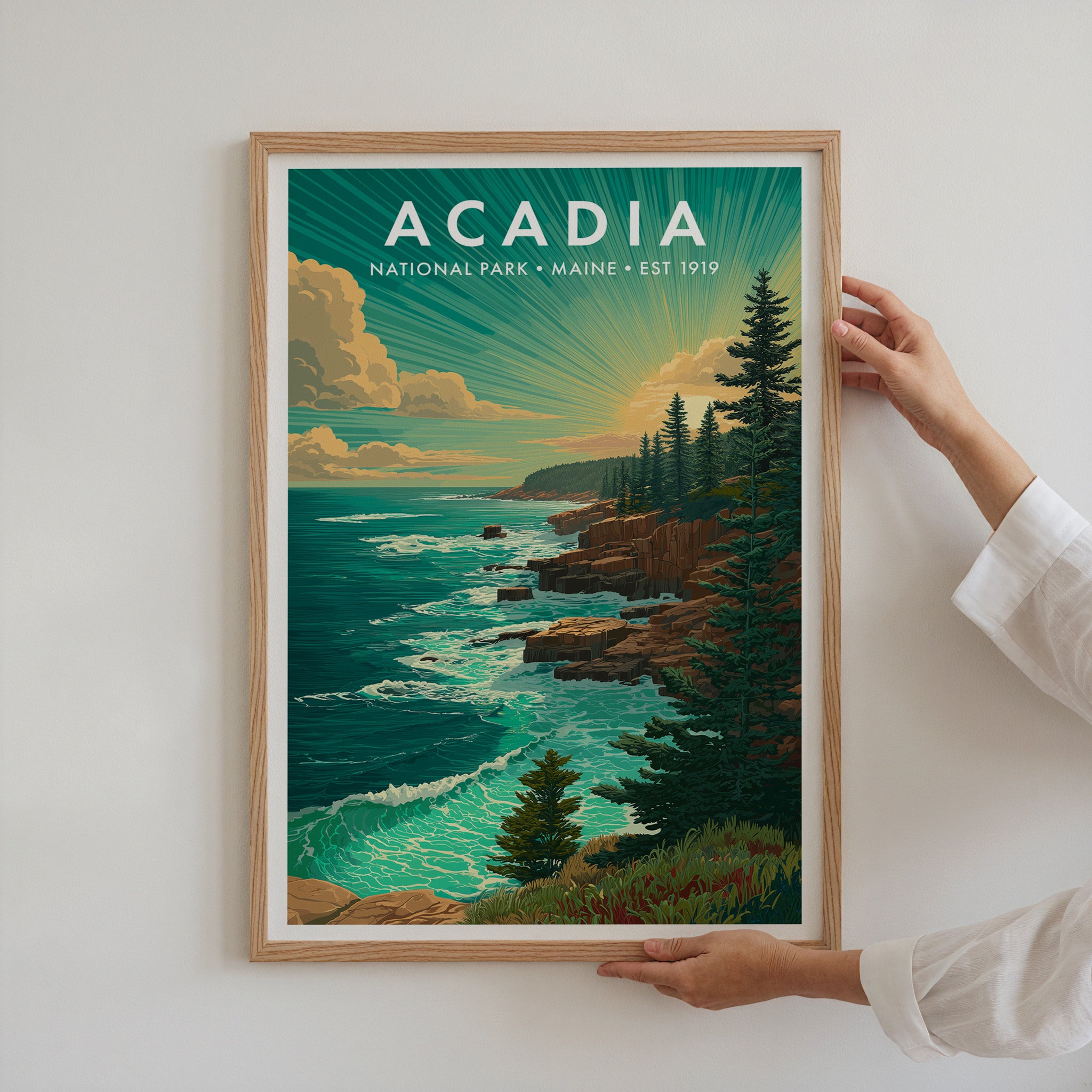 Retro Acadia National Park Print