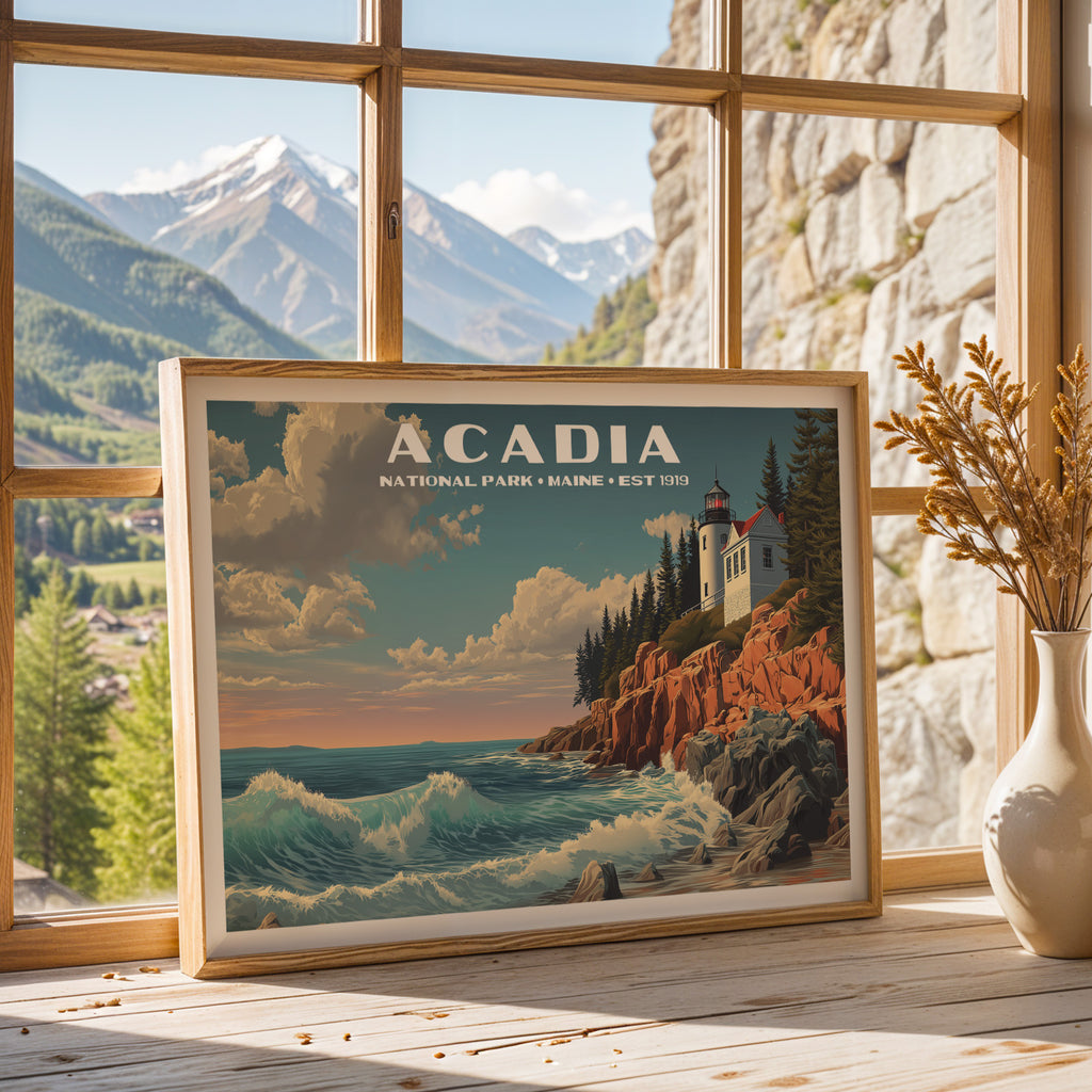 Acadia National Park Horizontal Vintage Art