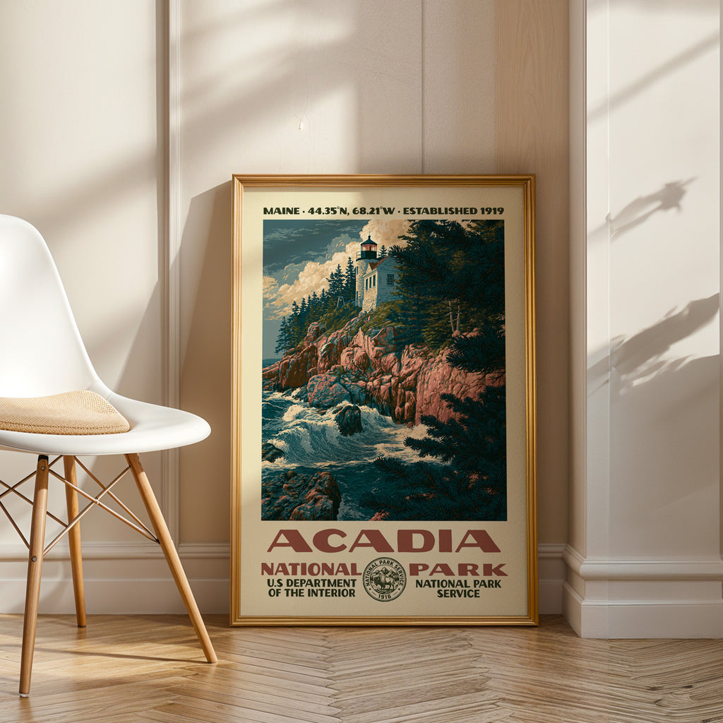Parc national d'Acadia, art WPA vintage