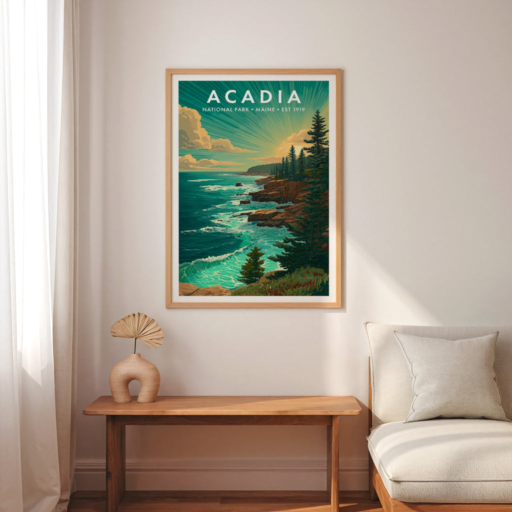 Retro Acadia National Park Print