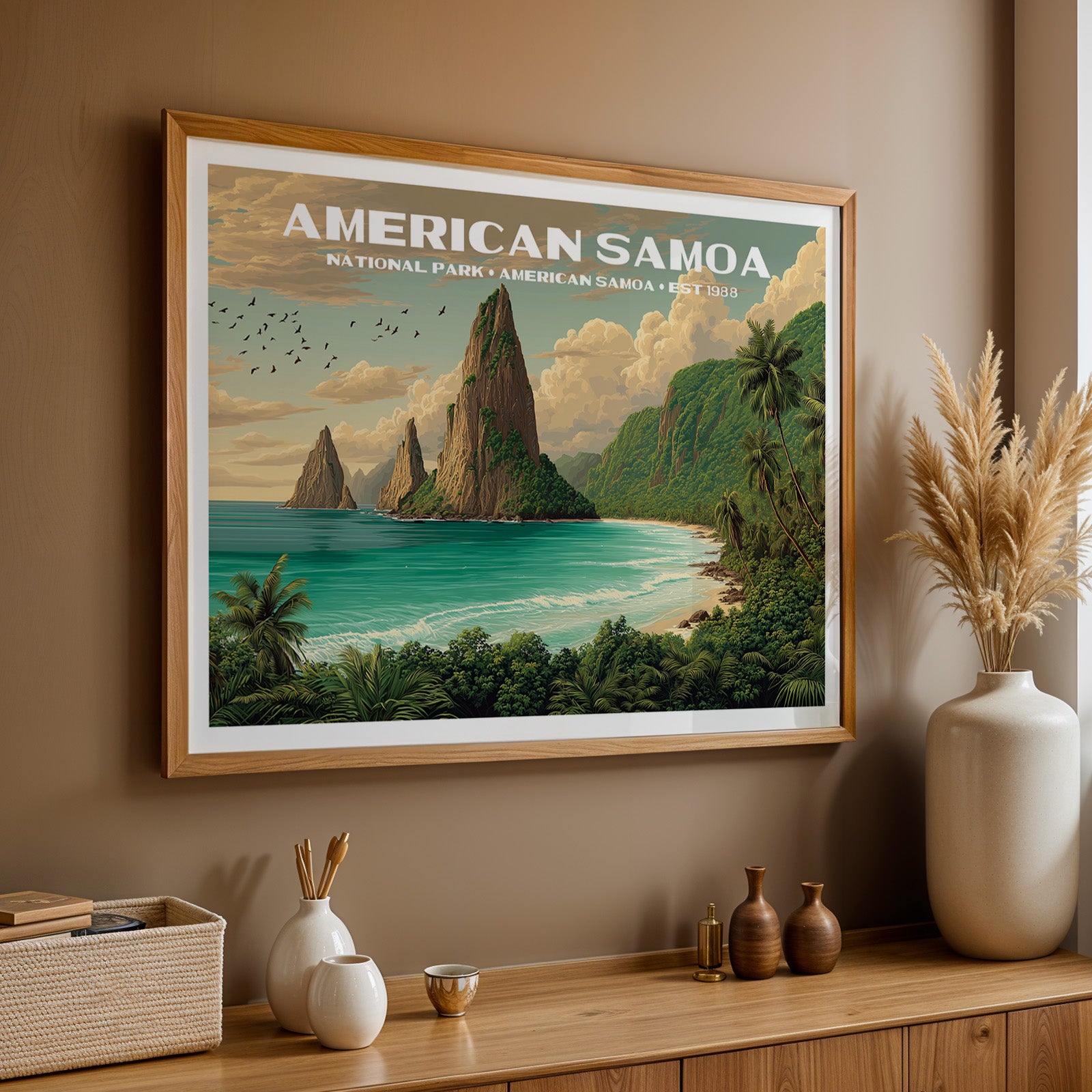 American Samoa National Park Horizontal Vintage Art