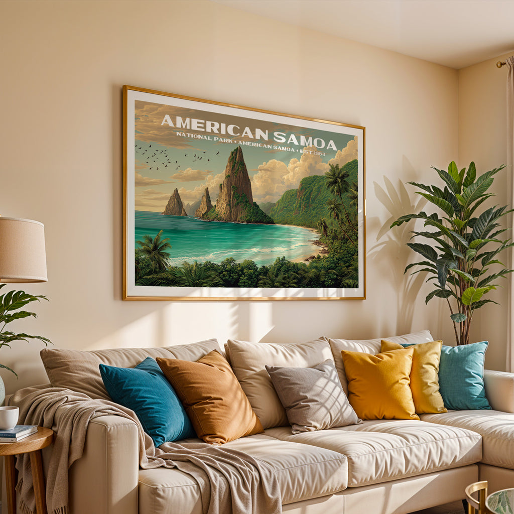 American Samoa National Park Horizontal Vintage Art