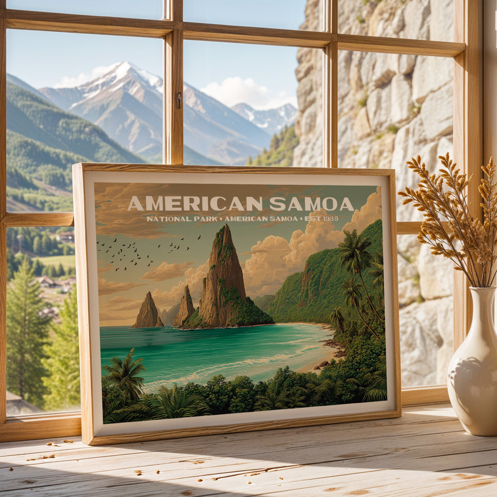 American Samoa National Park Horizontal Vintage Art