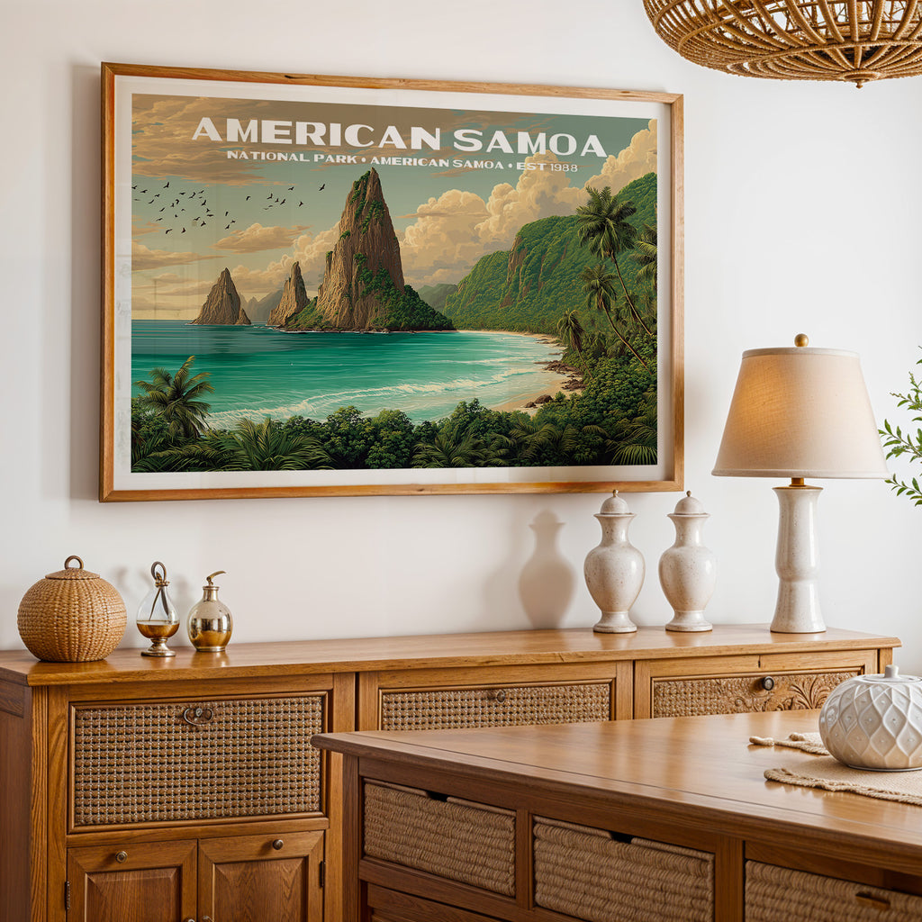 American Samoa National Park Horizontal Vintage Art