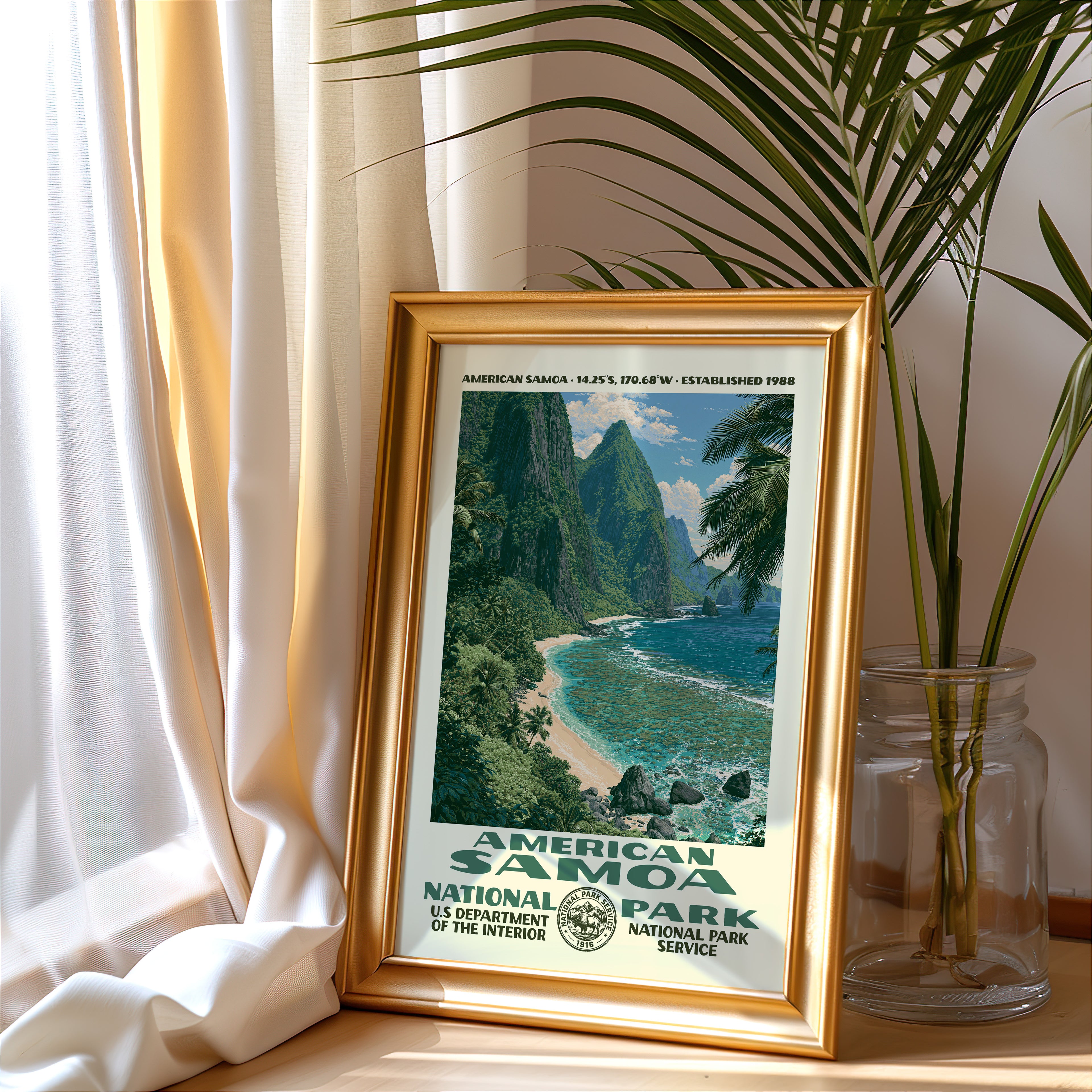 American Samoa National Park Vintage WPA Art