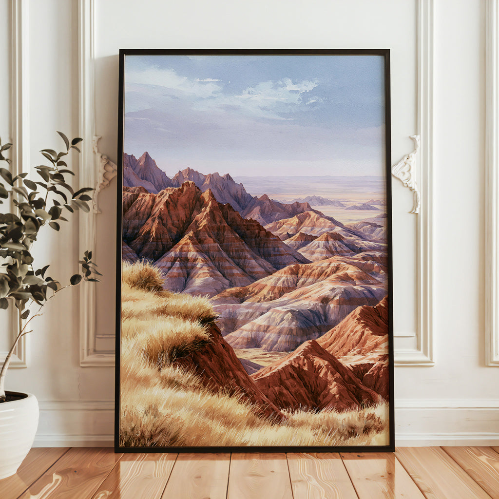 Badlands National Park Watercolor Art