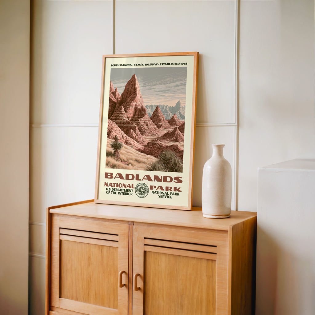 Badlands National Park Vintage WPA Art