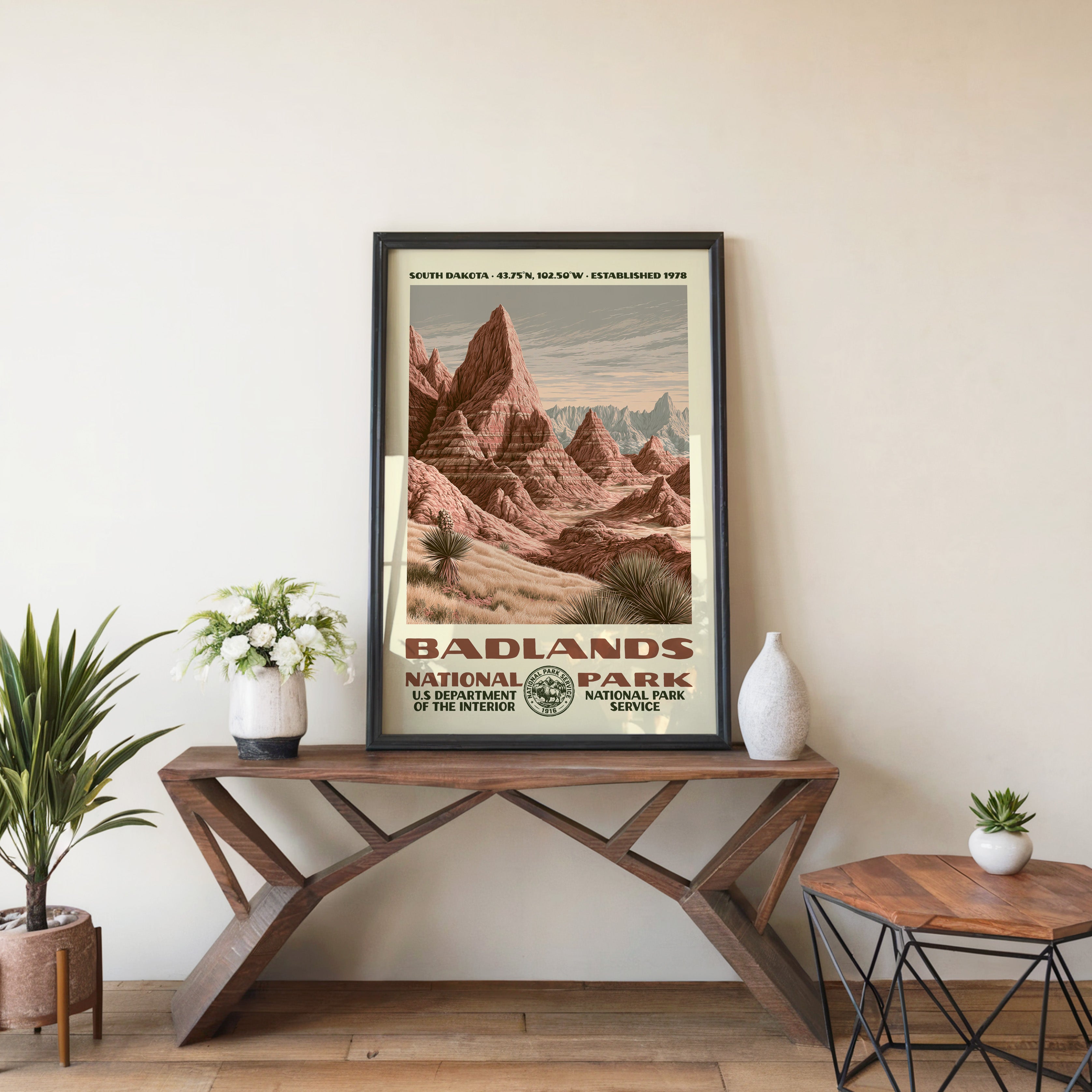 Badlands National Park Vintage WPA Art
