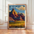 Retro Badlands National Park Print