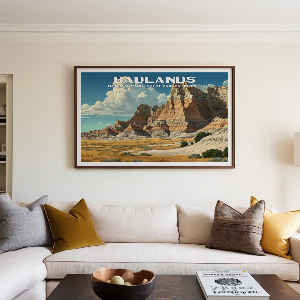 Badlands National Park Horizontal Vintage Art