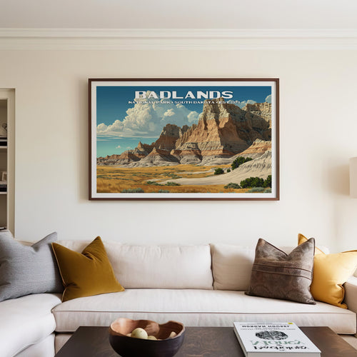 Badlands National Park Horizontal Vintage Art