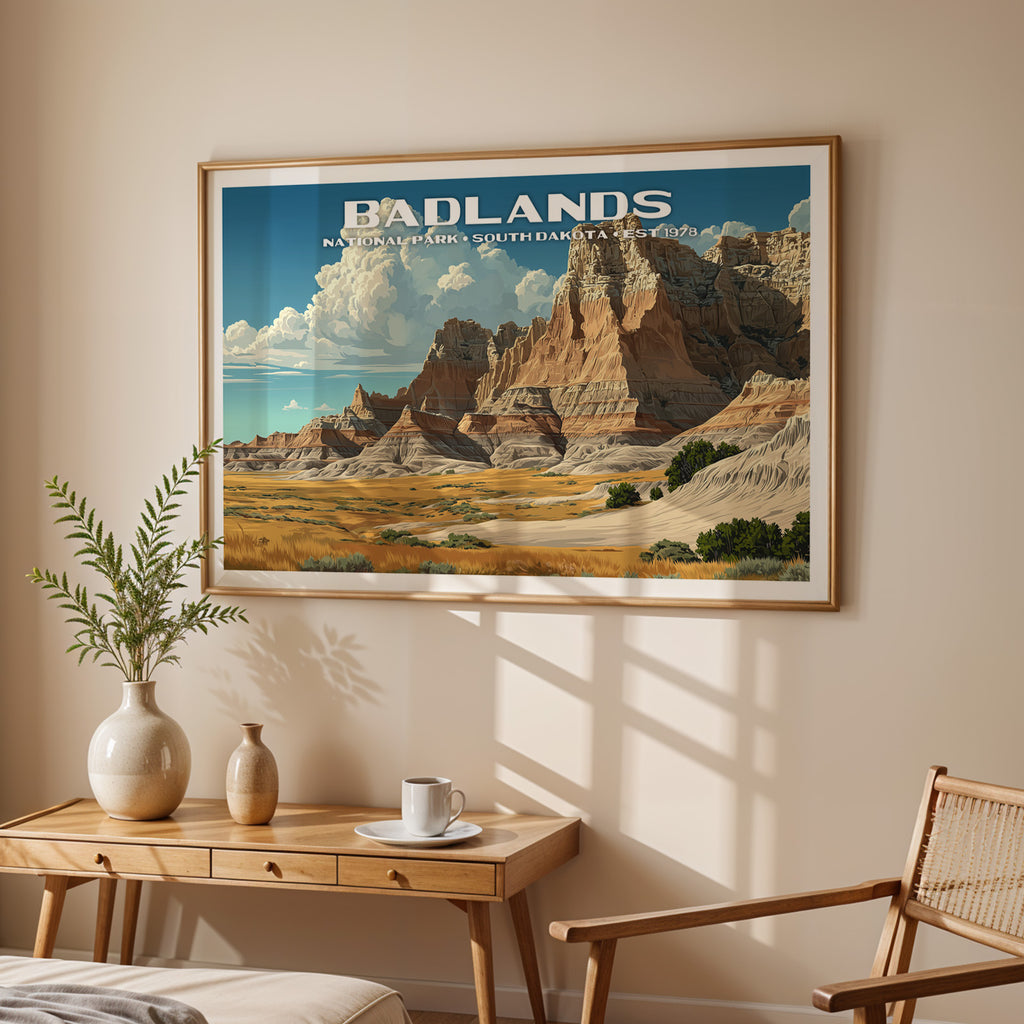 Badlands National Park Horizontal Vintage Art