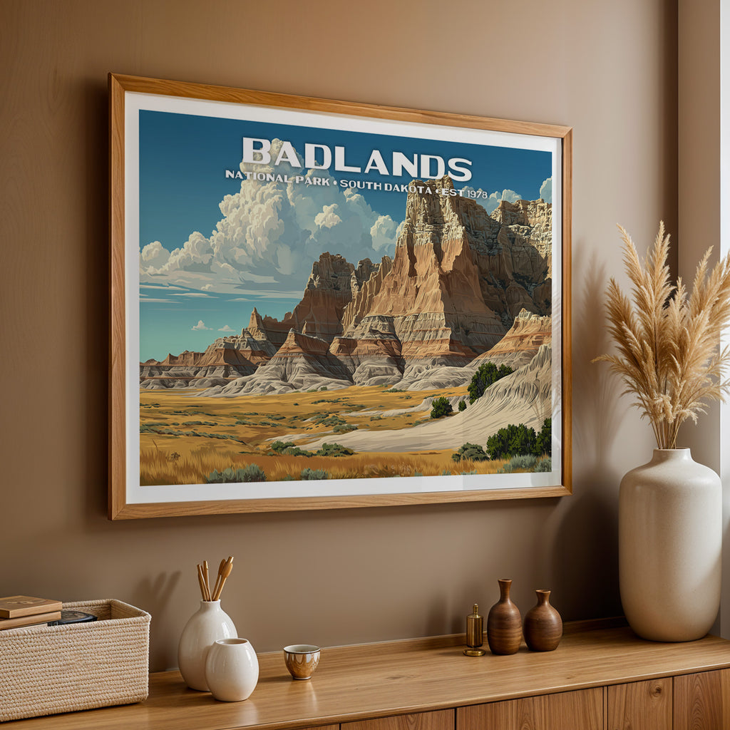 Badlands National Park Horizontal Vintage Art