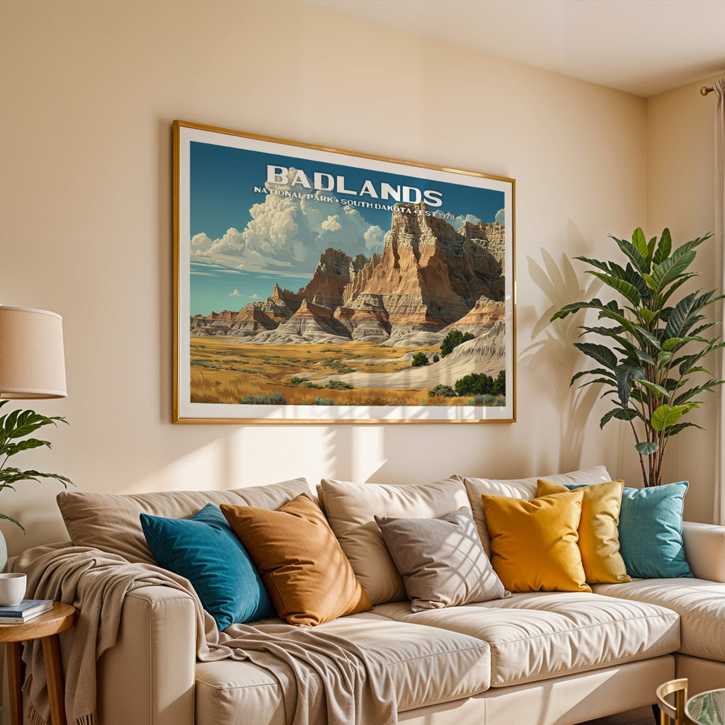 Badlands National Park Horizontal Vintage Art
