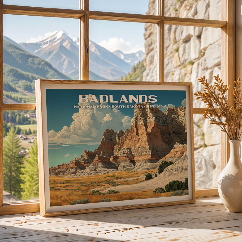 Badlands National Park Horizontal Vintage Art
