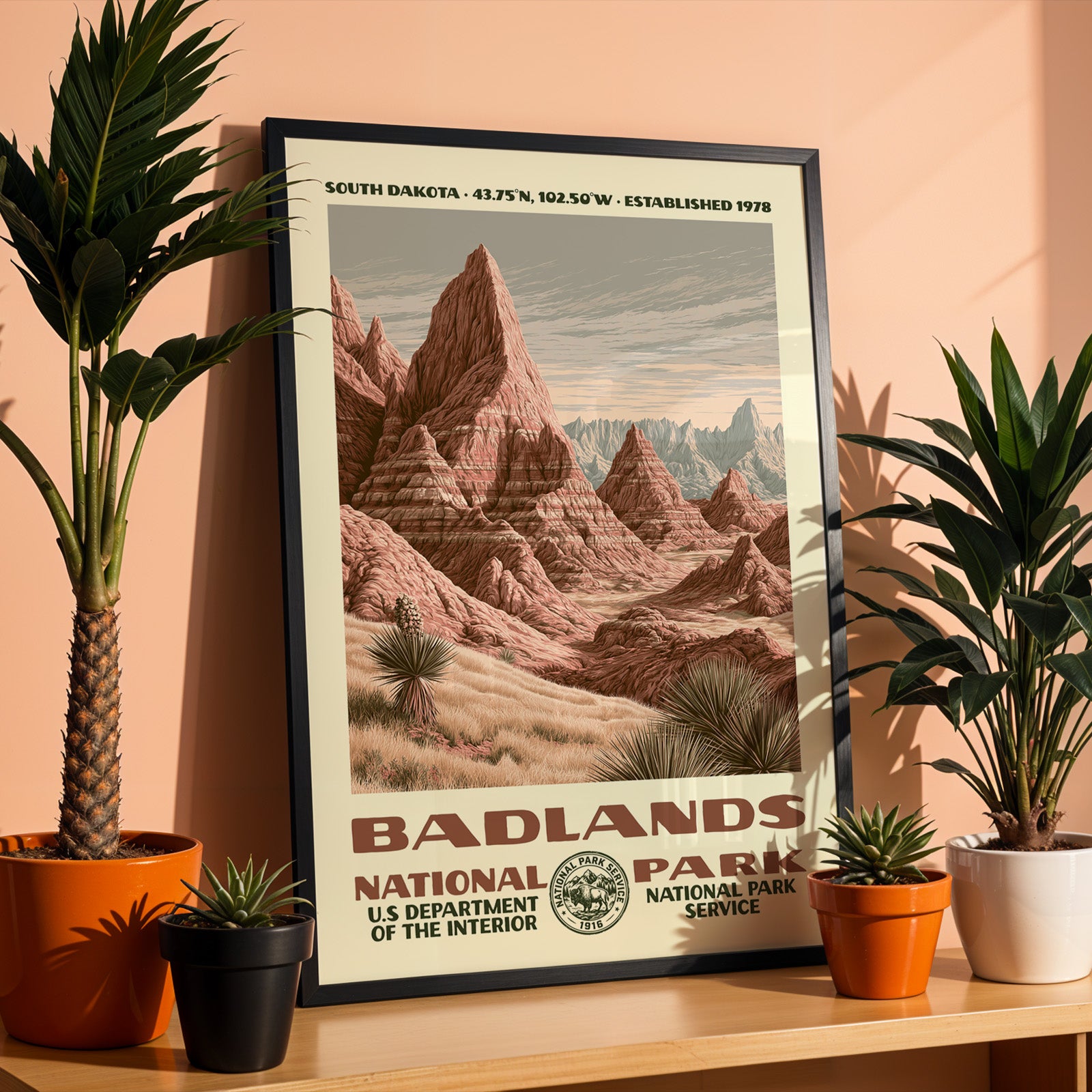 Badlands National Park Vintage WPA Art