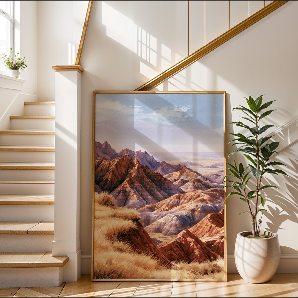Badlands National Park Watercolor Art