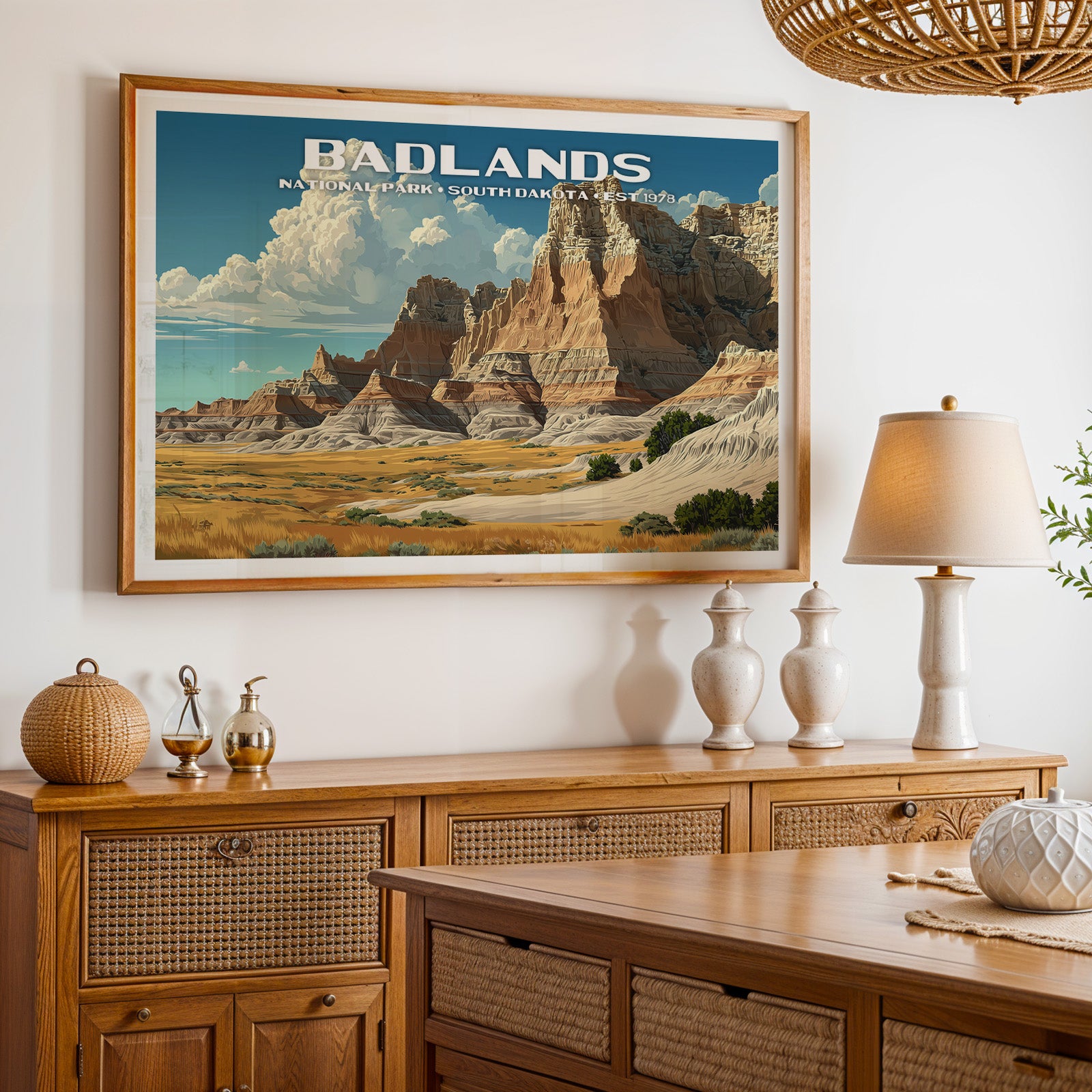 Badlands National Park Horizontal Vintage Art