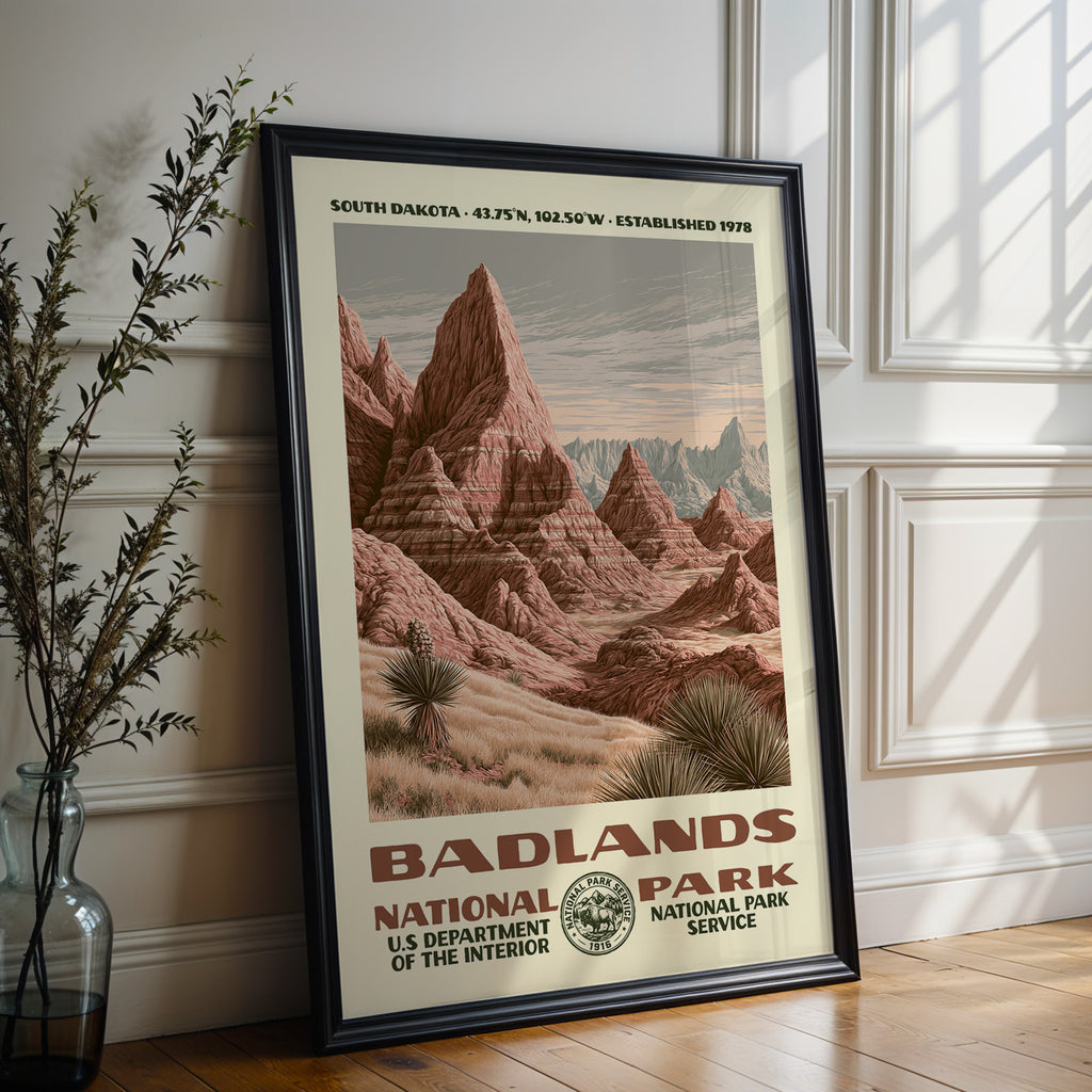 Badlands National Park Vintage WPA Art