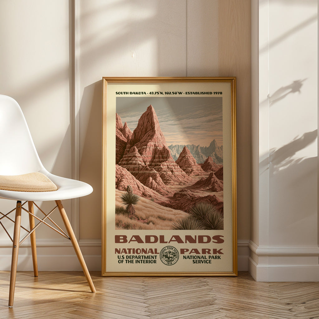 Badlands National Park Vintage WPA Art