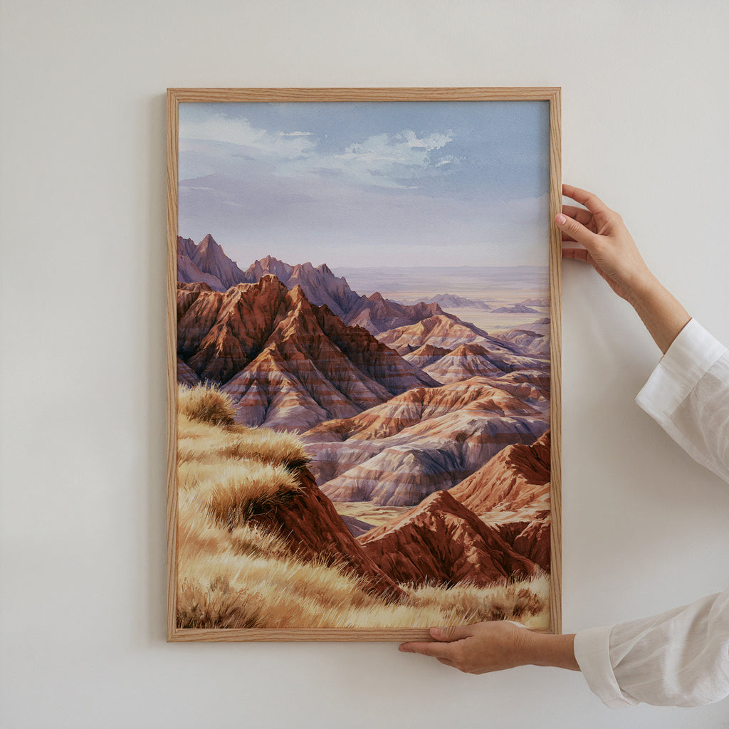 Badlands National Park Watercolor Art