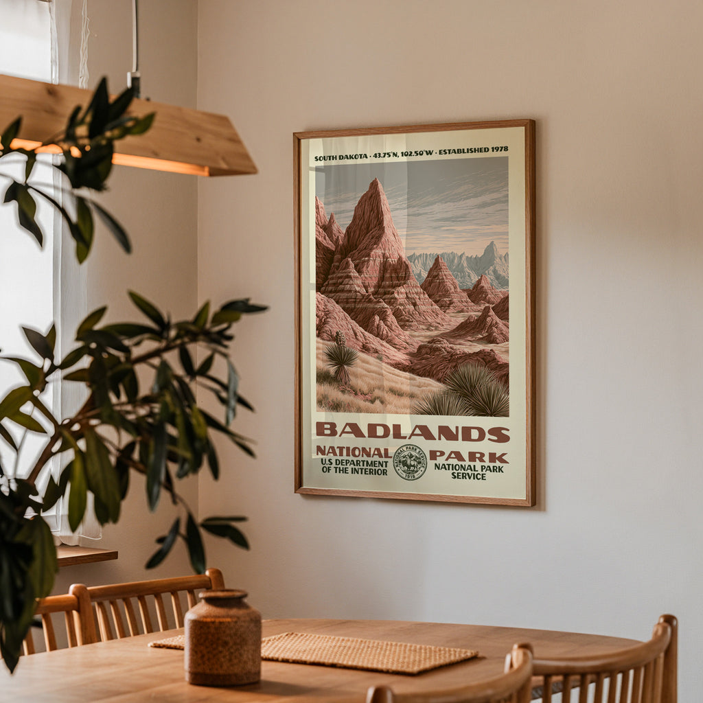 Badlands National Park Vintage WPA Art