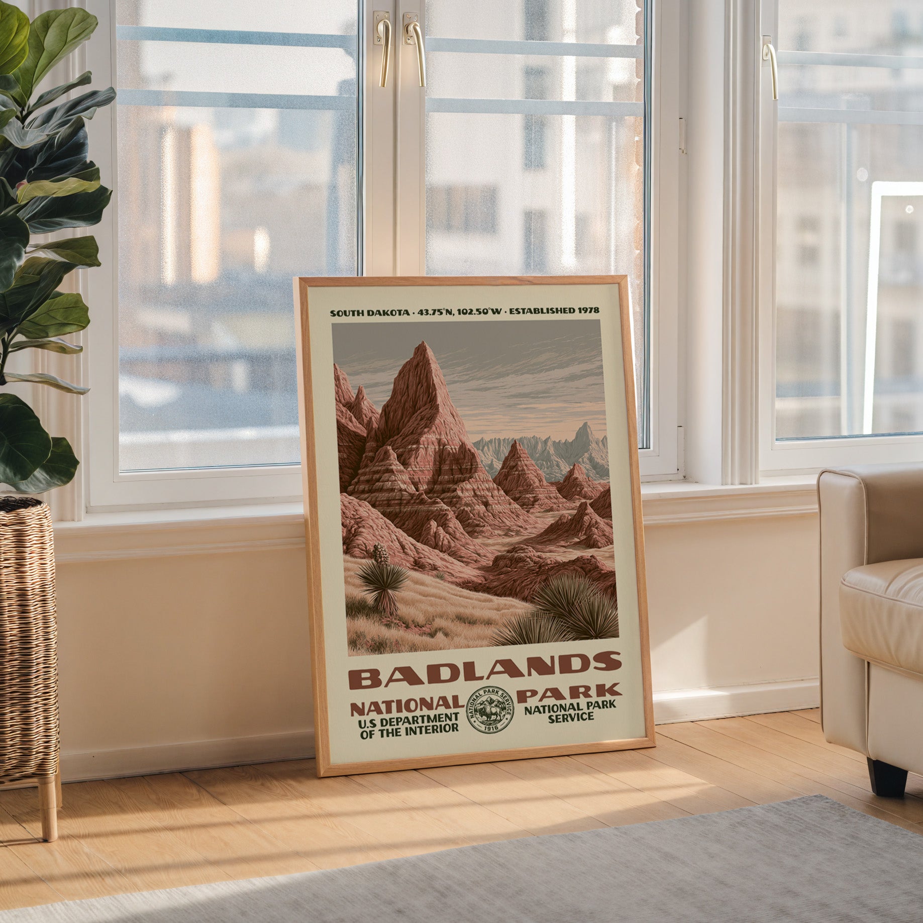 Badlands National Park Vintage WPA Art