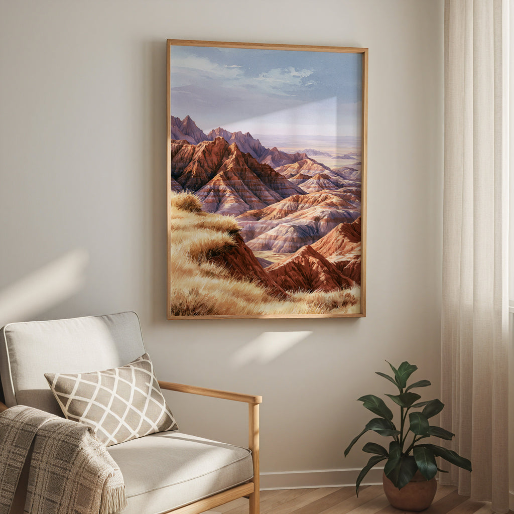 Badlands National Park Watercolor Art