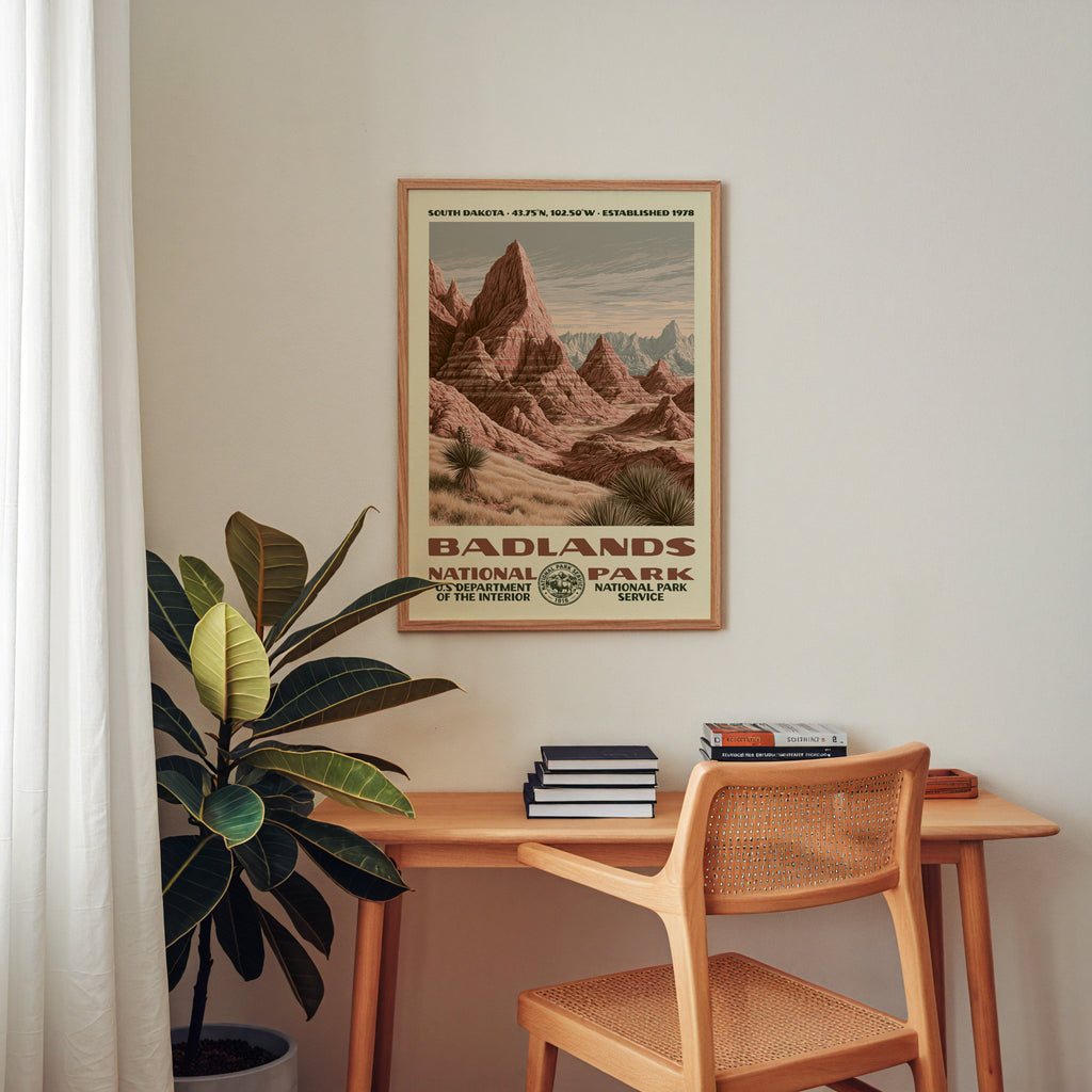 Badlands National Park Vintage WPA Art